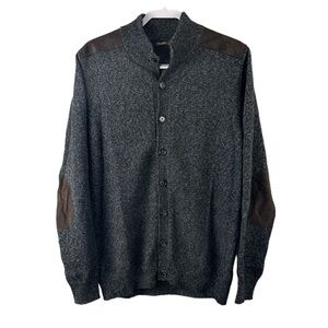 J.McLaughlin Cardigan Sweater Elbow Patches Grandpa Cardi
